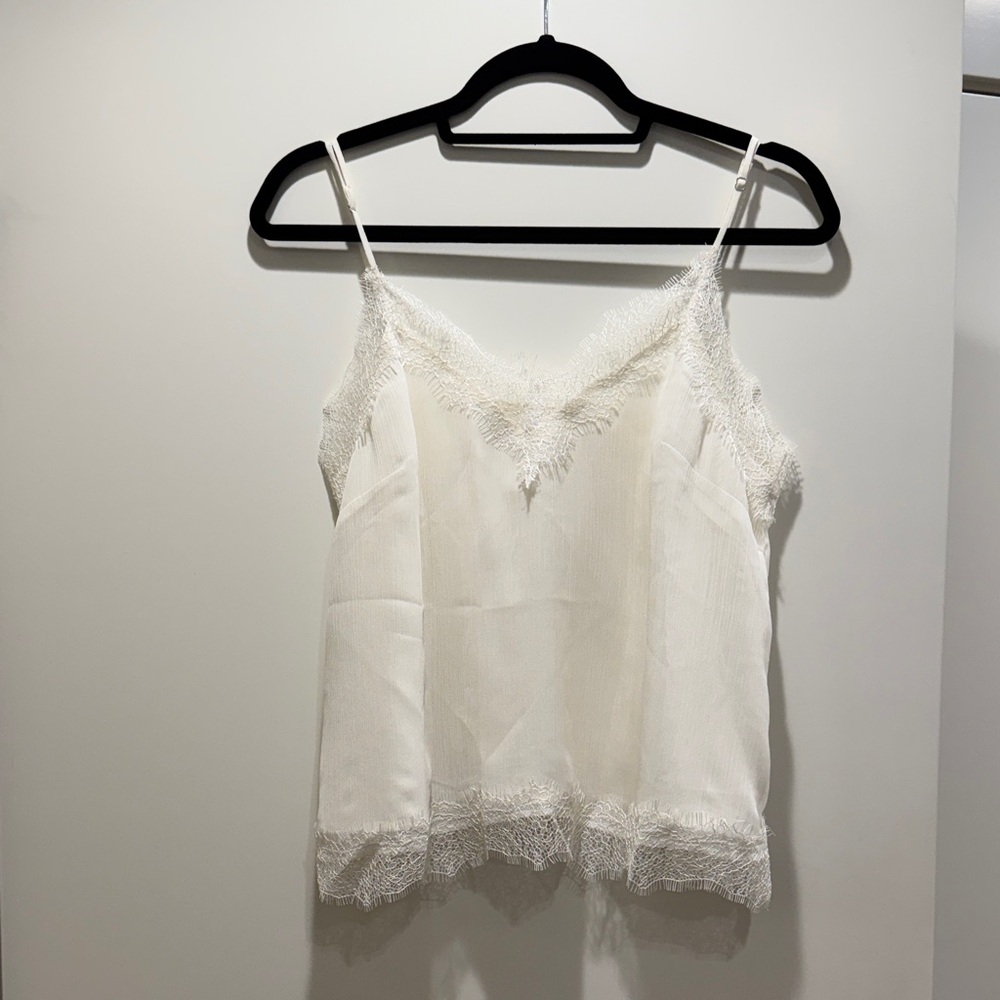 LOFT Ivory Lace-Trim Camisole